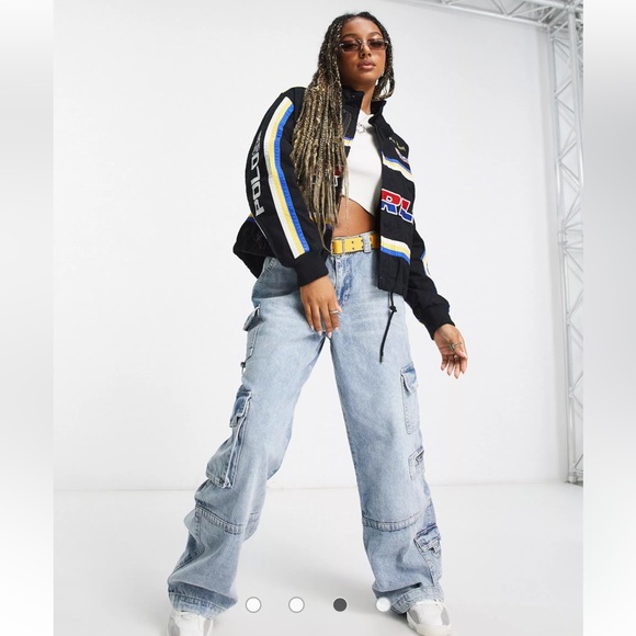 🔥NWT POLO RALPH LAUREN Women’s Multi-Patch Racer Black Bomber Jacket Sz M - Picture 6 of 16